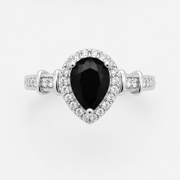 Black Onyx Luna Empress Ring