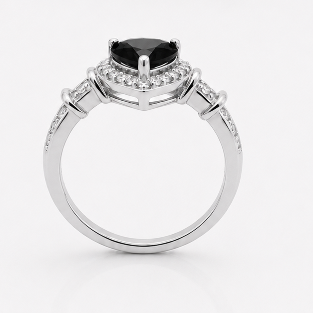 Black Onyx Luna Empress Ring