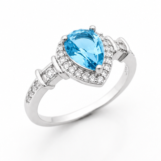 Blue Topaz Sky Luna Empress Ring