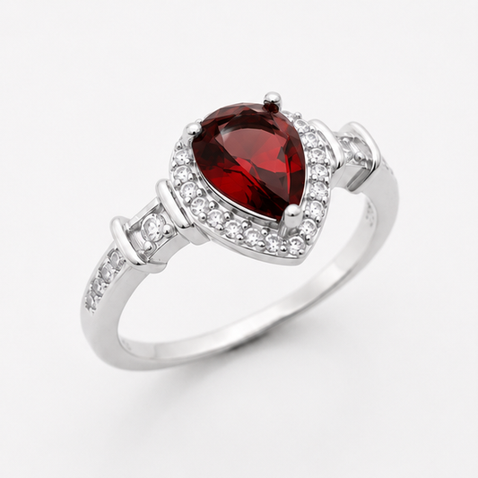 Garnet Red Luna Empress Ring
