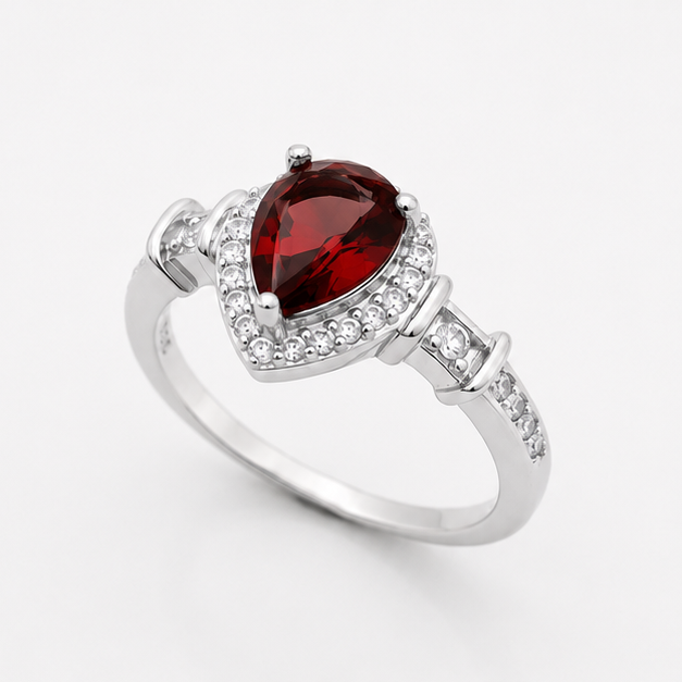 Garnet Red Luna Empress Ring