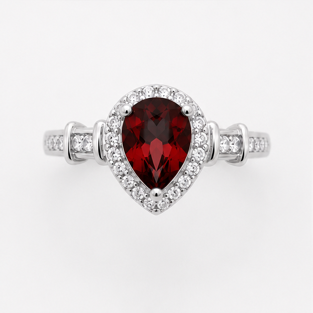 Garnet Red Luna Empress Ring