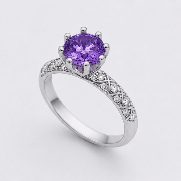 Amethyst Purple Aurora Legacy Ring