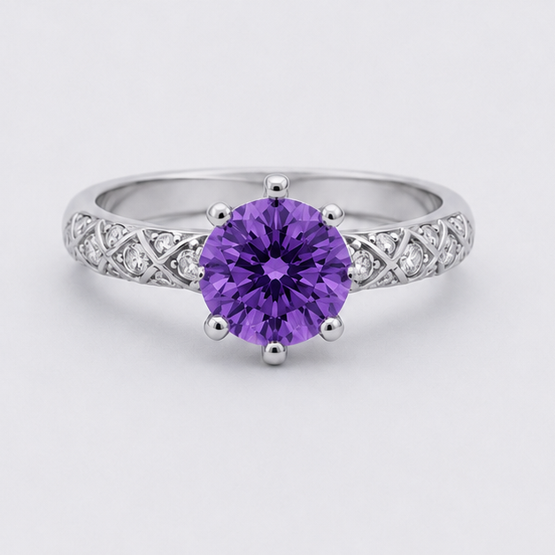 Amethyst Purple Aurora Legacy Ring