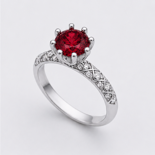 Garnet Red Aurora Legacy Ring
