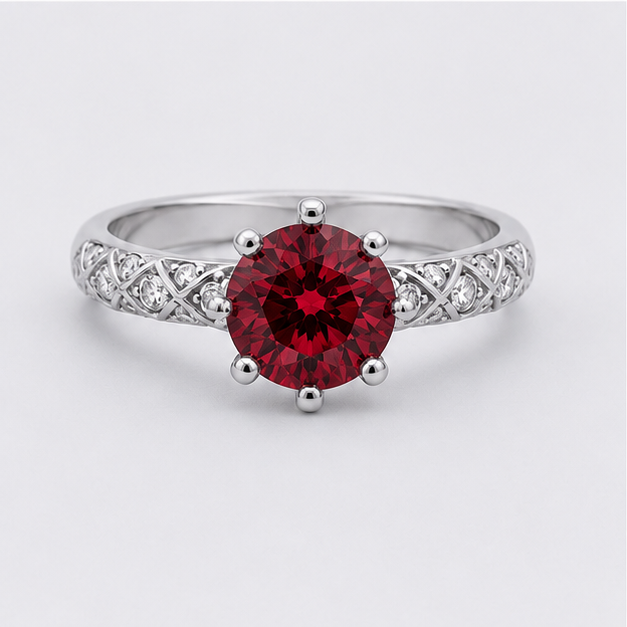 Garnet Red Aurora Legacy Ring
