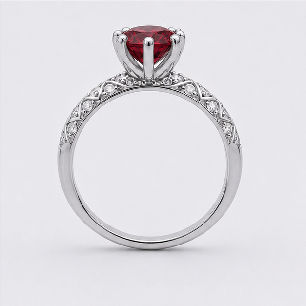 Garnet Red Aurora Legacy Ring