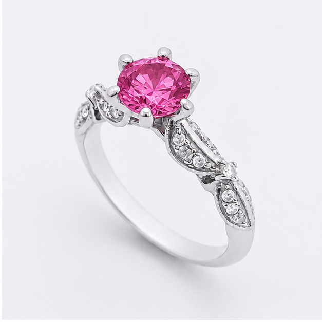 Garnet Red Eden Blossom Ring