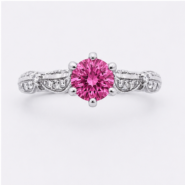 Garnet Red Eden Blossom Ring