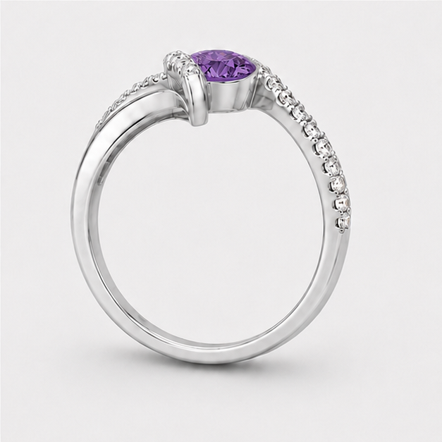 Amethyst Purple Nova Radiance Ring