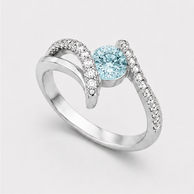 Aquamarine Nova Radiance Ring