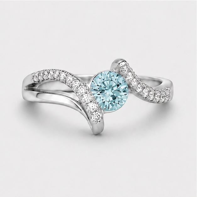 Aquamarine Nova Radiance Ring