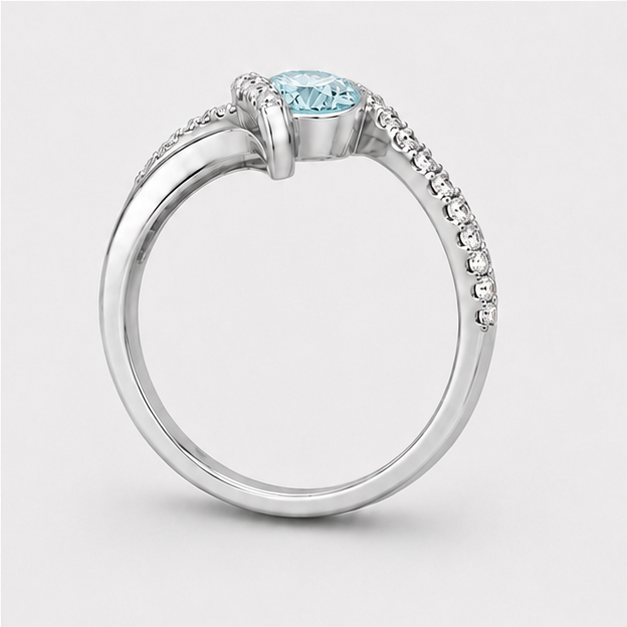 Aquamarine Nova Radiance Ring