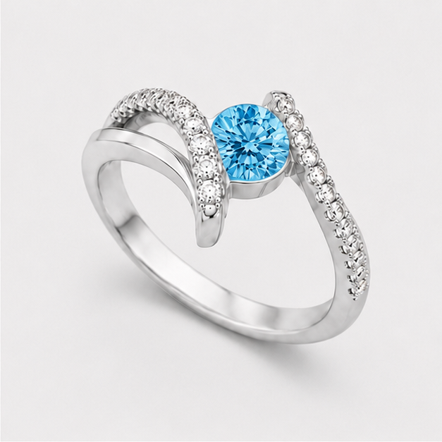 Blue Topaz Sky Nova Radiance Ring