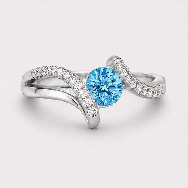 Blue Topaz Sky Nova Radiance Ring