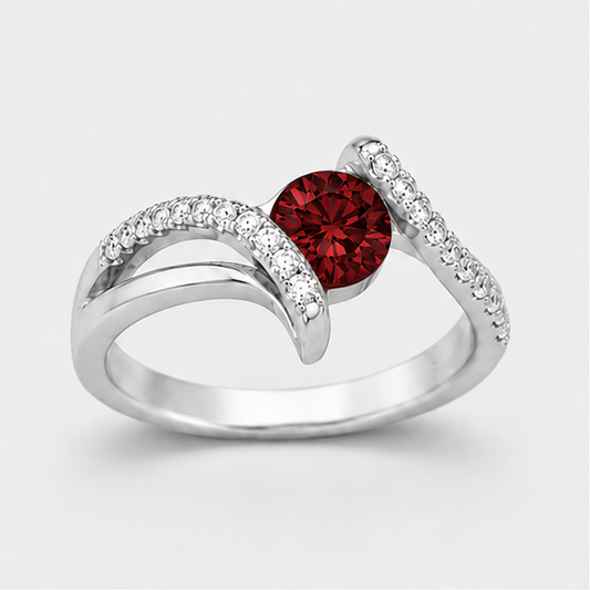 Garnet Red Nova Radiance Ring