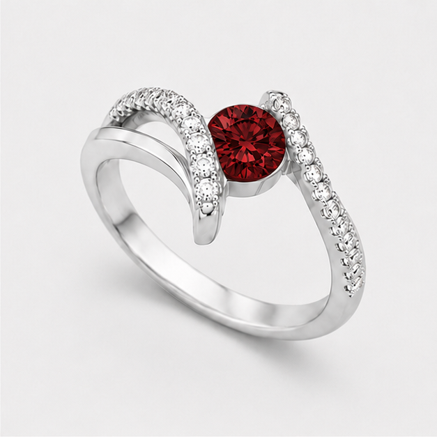Garnet Red Nova Radiance Ring