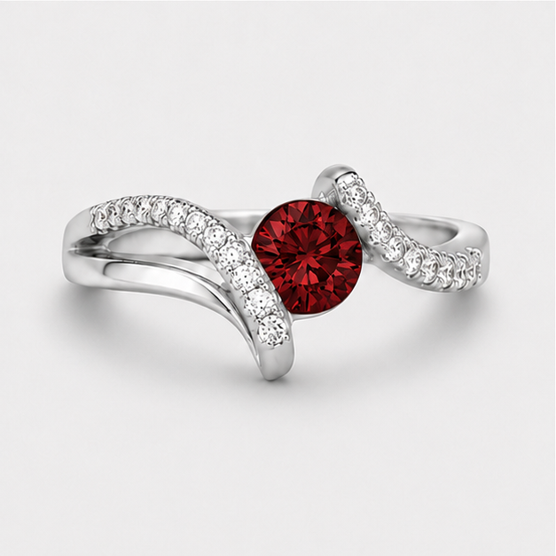 Garnet Red Nova Radiance Ring