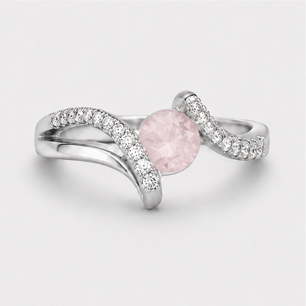 Rose Quartz Nova Radiance Ring