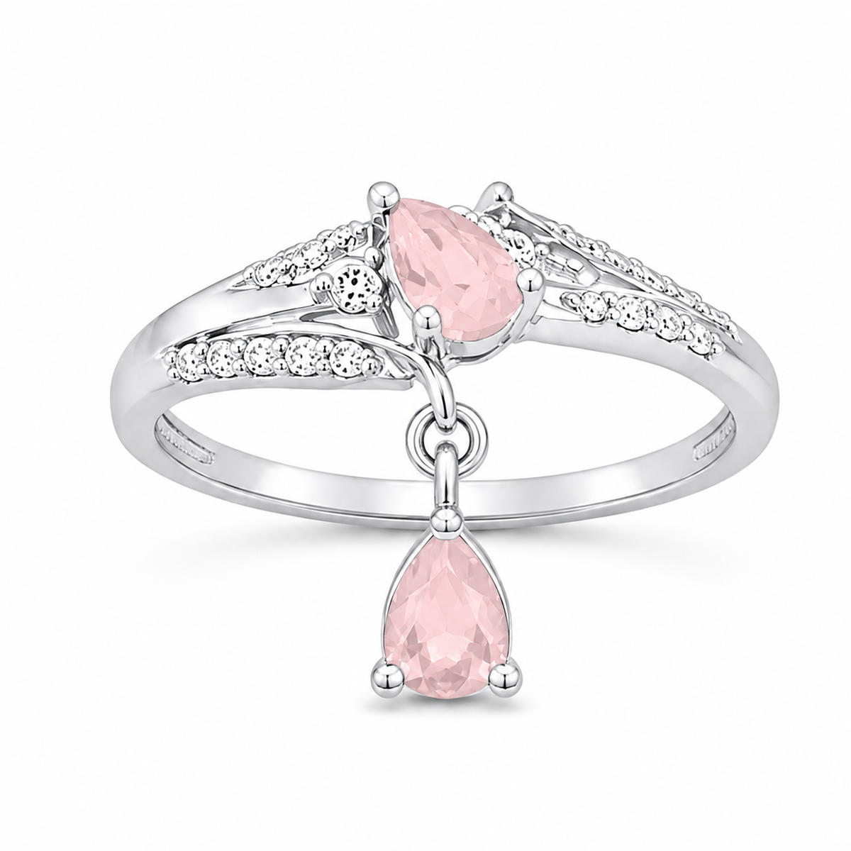 Rose Quartz Celestial Drop Ring