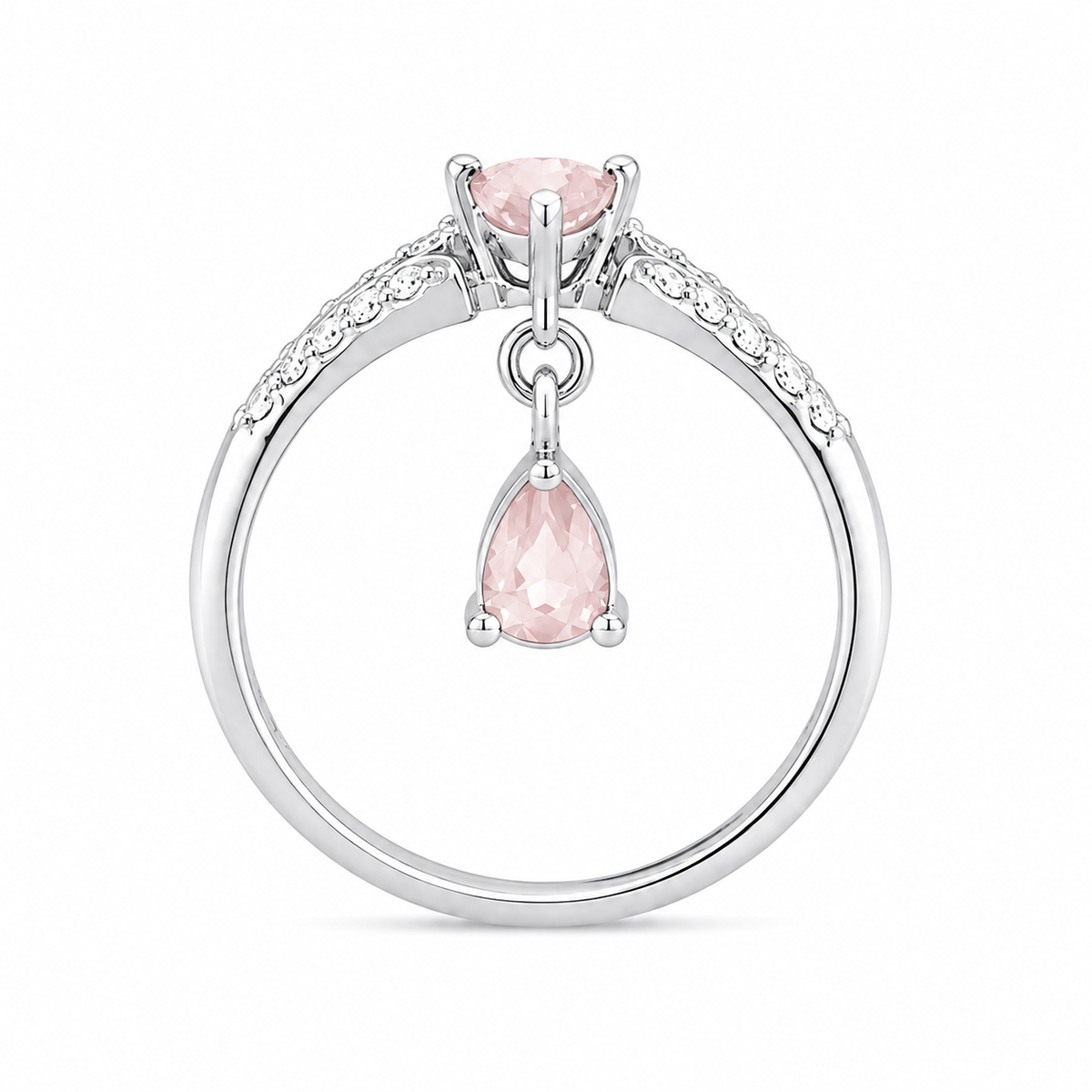 Rose Quartz Celestial Drop Ring