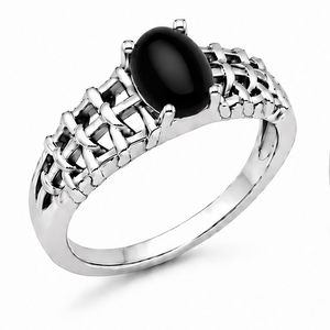 Black Onyx Aurora Rose Ring