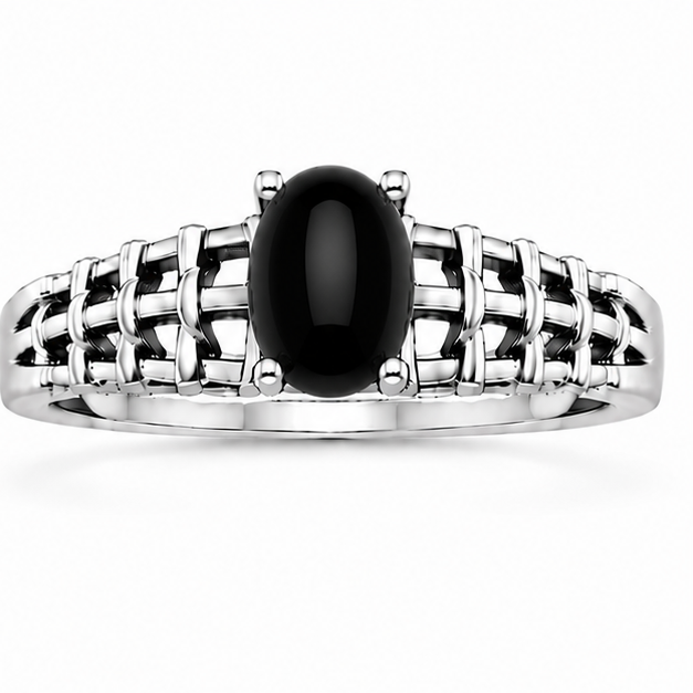 Black Onyx Aurora Rose Ring