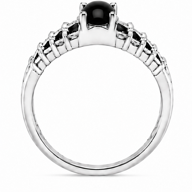 Black Onyx Aurora Rose Ring