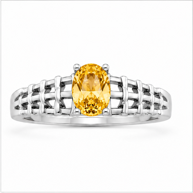 Citrine Aurora Rose Ring