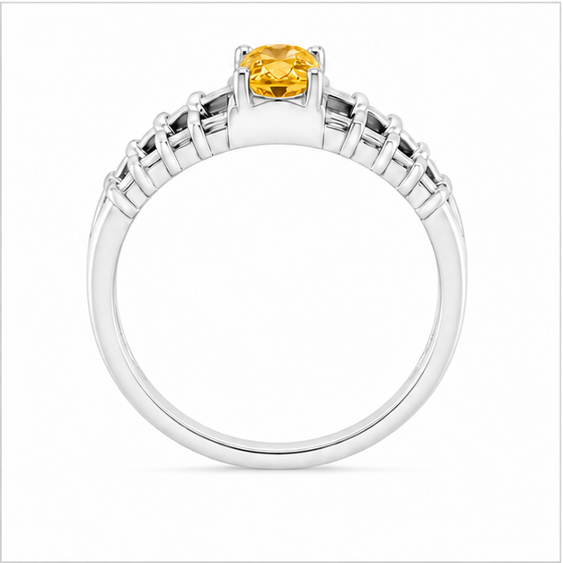 Citrine Aurora Rose Ring
