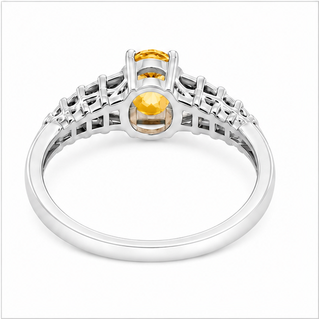 Citrine Aurora Rose Ring