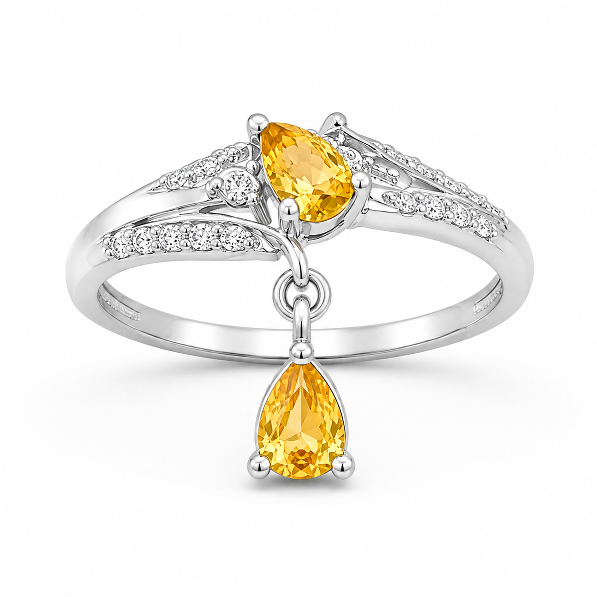 Citrine Celestial Drop Ring