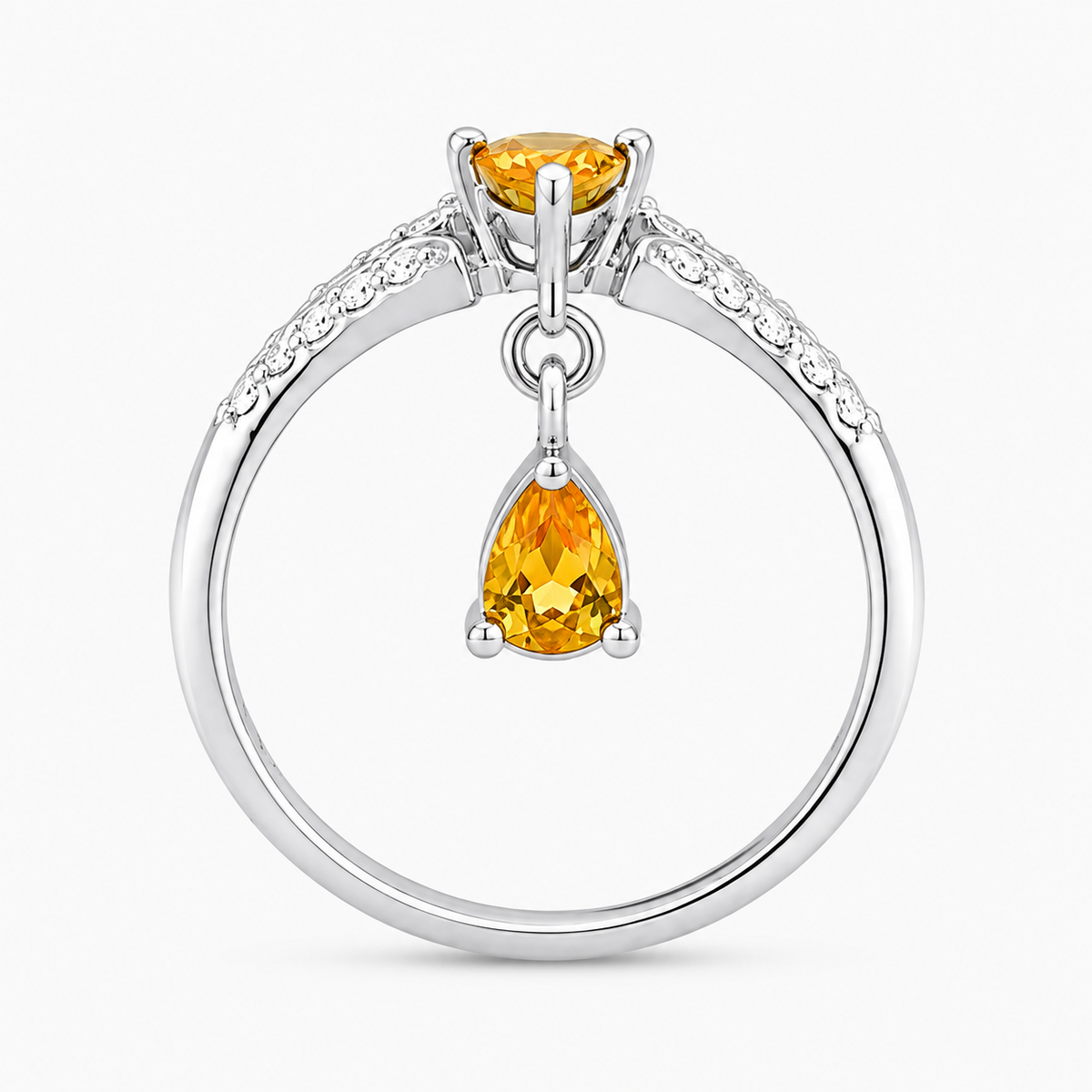 Citrine Celestial Drop Ring