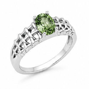 Amethyst Green Aurora Rose Ring
