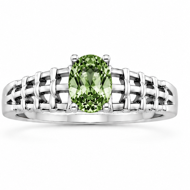 Amethyst Green Aurora Rose Ring