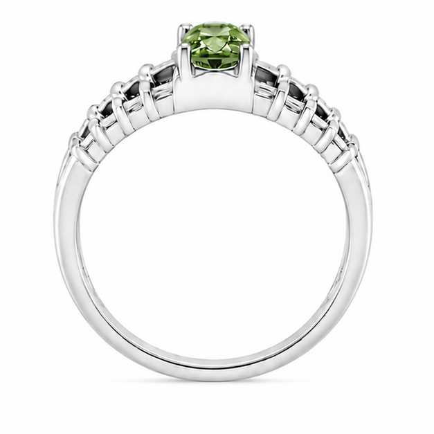 Amethyst Green Aurora Rose Ring