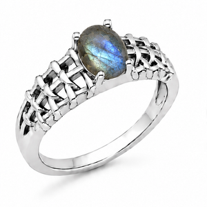 Labradorite Aurora Rose Ring