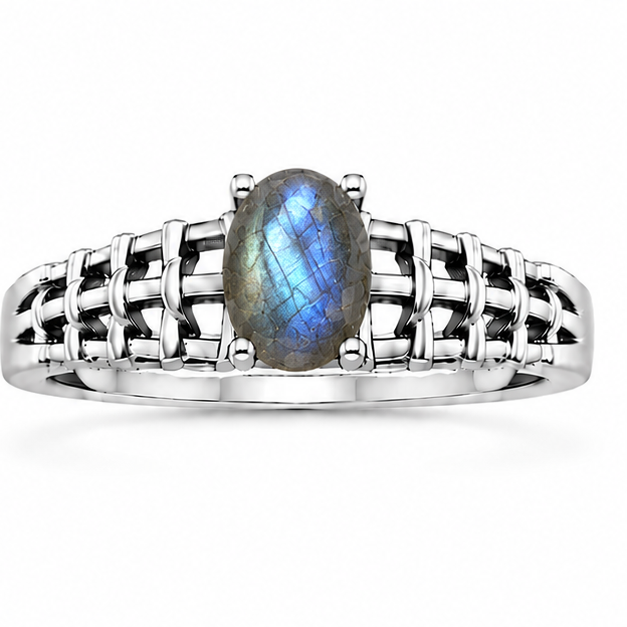 Labradorite Aurora Rose Ring