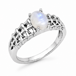Moonstone Aurora Rose Ring