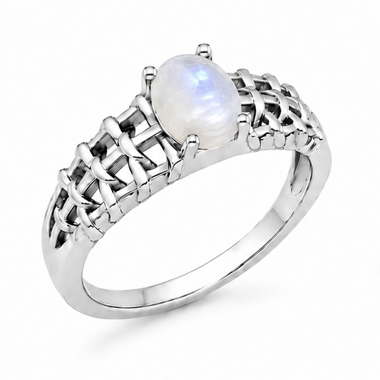 Moonstone Aurora Rose Ring