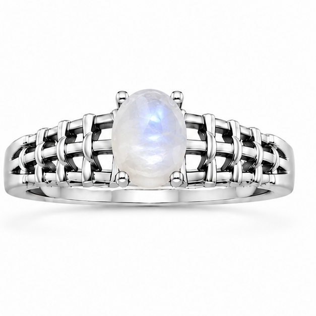 Moonstone Aurora Rose Ring