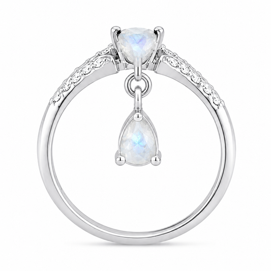 Moonstone Celestial Drop Ring