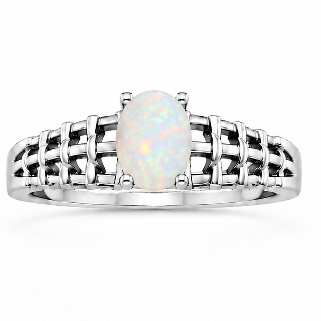 Opal Aurora Rose Ring