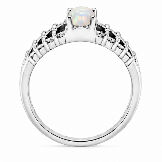 Opal Aurora Rose Ring
