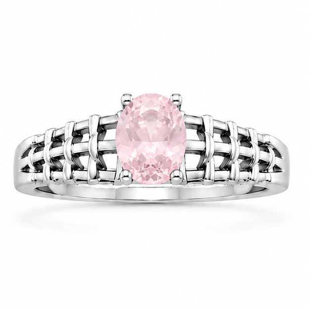 Rose Quartz Aurora Rose Ring