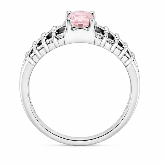 Rose Quartz Aurora Rose Ring